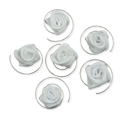 Zeige Details für Haarspiralen weiß Blumen Bild von Haarspiralen weiß Blumen