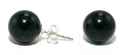 Zeige Details für Perlen Ohrstecker Schwarz 10 mm 925 Silber Bild von Perlen Ohrstecker Schwarz 10 mm 925 Silber