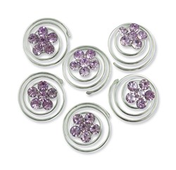Zeige Details für Curlies Strass Blume violett Bild von Curlies Strass Blume violett