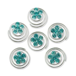 Zeige Details für Haarspiralen Strass Blume blau Bild von Haarspiralen Strass Blume blau