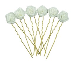 Zeige Details für Haarnadel Blumen creme Bild von Haarnadel Blumen creme