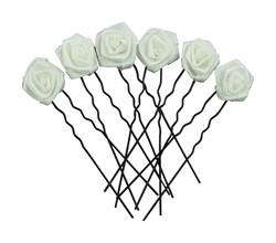 Zeige Details für Haarnadeln Blumen Hochzeit creme Bild von Haarnadeln Blumen Hochzeit creme