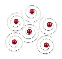 Zeige Details für Haarspiralen Perlen klein rot 6 mm Bild von Haarspiralen Perlen klein rot 6 mm