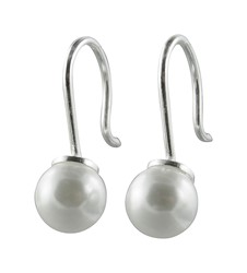 Zeige Details für Perlenohrringe hängend 6 mm Edelstahl Bild von Perlenohrringe hängend 6 mm Edelstahl