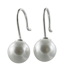 Zeige Details für Perlen Ohrringe Hänger 8 mm Edelstahl Bild von Perlen Ohrringe Hänger 8 mm Edelstahl