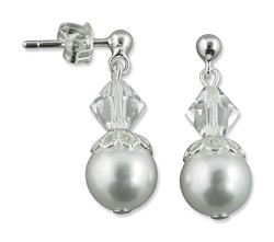 Zeige Details für Swarovski Perlen Ohrringe 925 Silber Bild von Swarovski Perlen Ohrringe 925 Silber
