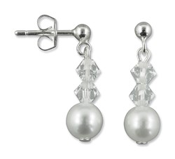 Zeige Details für Perlen Ohrringe Swarovski Claire 925 Silber Bild von Perlen Ohrringe Swarovski Claire 925 Silber