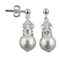 Zeige Details für Perlenohrringe Silber 925 Nina Bild von Perlenohrringe Silber 925 Nina