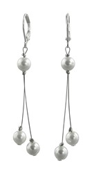 Zeige Details für Lange Perlenohrringe Natalie 925 Silber Bild von Lange Perlenohrringe Natalie 925 Silber