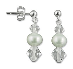 Zeige Details für Echte Perlen Ohrringe Josie creme 925 Silber Bild von Echte Perlen Ohrringe Josie creme 925 Silber