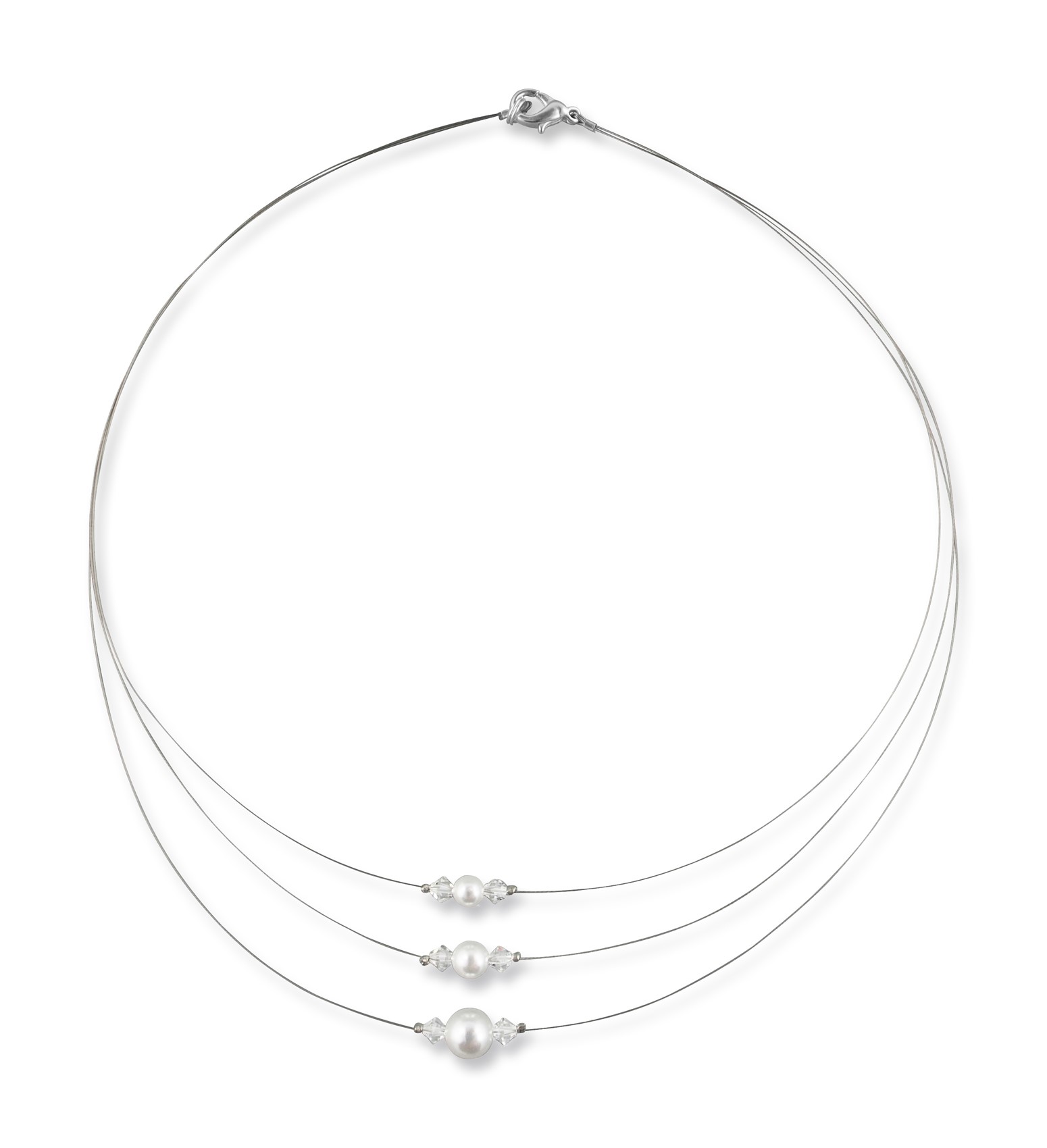 Bild von Mehrreihige Perlenkette Sophie 925 Silber