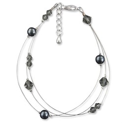 Zeige Details für Perlenarmband grau Alicia 925 Silber Bild von Perlenarmband grau Alicia 925 Silber