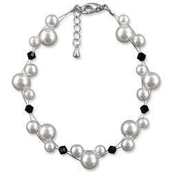 Zeige Details für Armband schwarz weiß Joy 925 Silber Bild von Armband schwarz weiß Joy 925 Silber