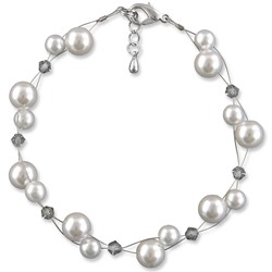 Zeige Details für Armband Perlen Britt Grau Weiß 925 Silber Bild von Armband Perlen Britt Grau Weiß 925 Silber