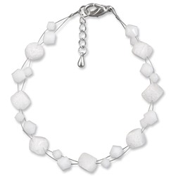 Bild von Bergkristall Armband Mina Swarovski Kristalle White Alabaster 925 Silber