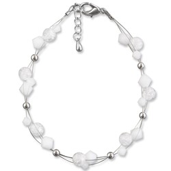 Bild von Edelstein Armband Jill Swarovski Kristalle White Alabaster 925 Silber