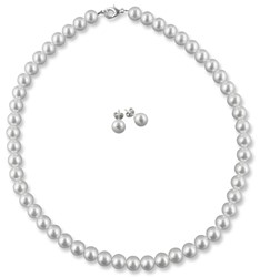 Zeige Details für Brautschmuck Set Kette 42 cm Perlen 8 mm 925 Silber Bild von Brautschmuck Set Kette 42 cm Perlen 8 mm 925 Silber