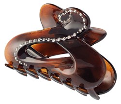 Zeige Details für Haar Klammer Glitzer kristall 9 cm braun Bild von Haar Klammer Glitzer kristall 9 cm braun