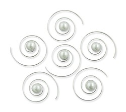 Zeige Details für Haarspiralen Perlen weiß 6 mm Bild von Haarspiralen Perlen weiß 6 mm