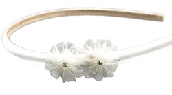 Zeige Details für Braut Haarreif zwei Blumen weiß Bild von Braut Haarreif zwei Blumen weiß