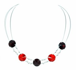 Bild von Collier Theresa mit Swarovski® Kristallen hell-rot/dunkel-rot