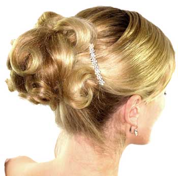 Hochzeitsfrisur mit Strass Haarkamm