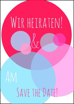 Save the Date Karten Hochzeit "Bubbles" als PDF