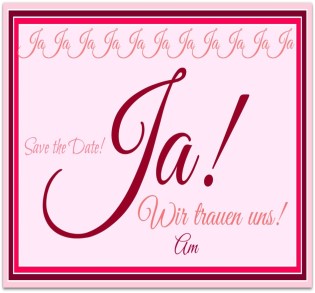 Save the Date Karte Hochzeit "ja"