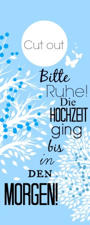 Türschild Hochzeit "blue"