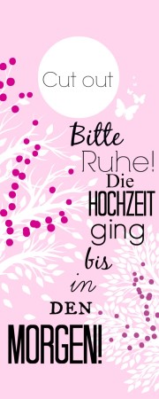 Türschild Hochzeit "pink"