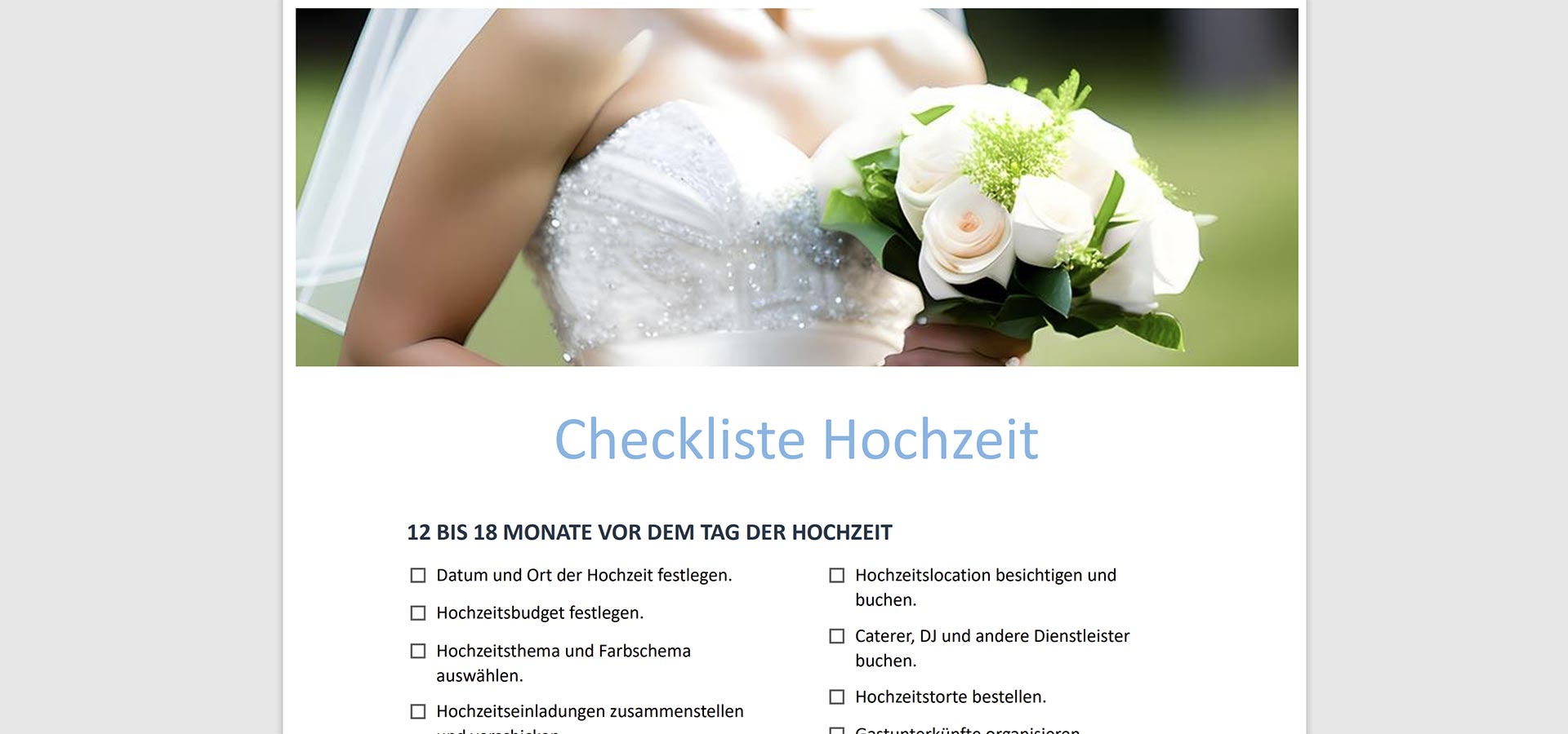 Checkliste Hochzeit PDF