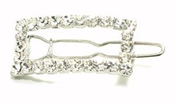 Bild von Hochzeit Haarspange Viereck klein Strass Steine kristall