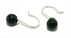 Bild von Perlen Ohrringe Schwarz 6 mm Edelstahl