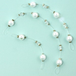 Bild von Haarstecker Set Perlenfaden, Strass kristall und Perlen