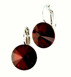 Bild von Ohrhänger Swarovski® Kristalle 14mm dunkel-rot