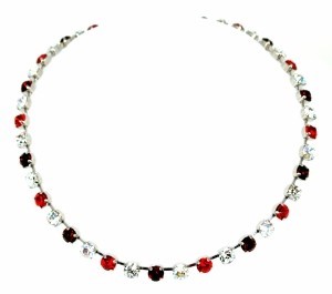 Bild von Collier Sandra mit Swarovski® Kristallen kristall/rot