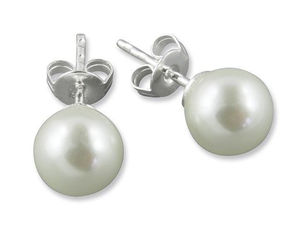 Bild von Ohrringe Perlen 8 mm 925 Silber