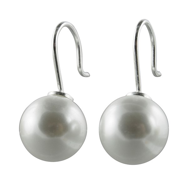 Bild von Ohrringe Perlen hängend 10 mm Edelstahl