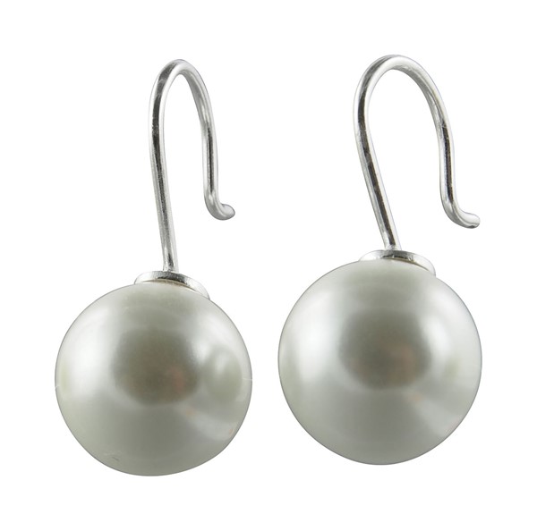 Bild von Ohrringe Perlen hängend 10 mm Edelstahl