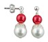 Bild von Ohrringe mit Perlen rot 925 Silber, Bild 1