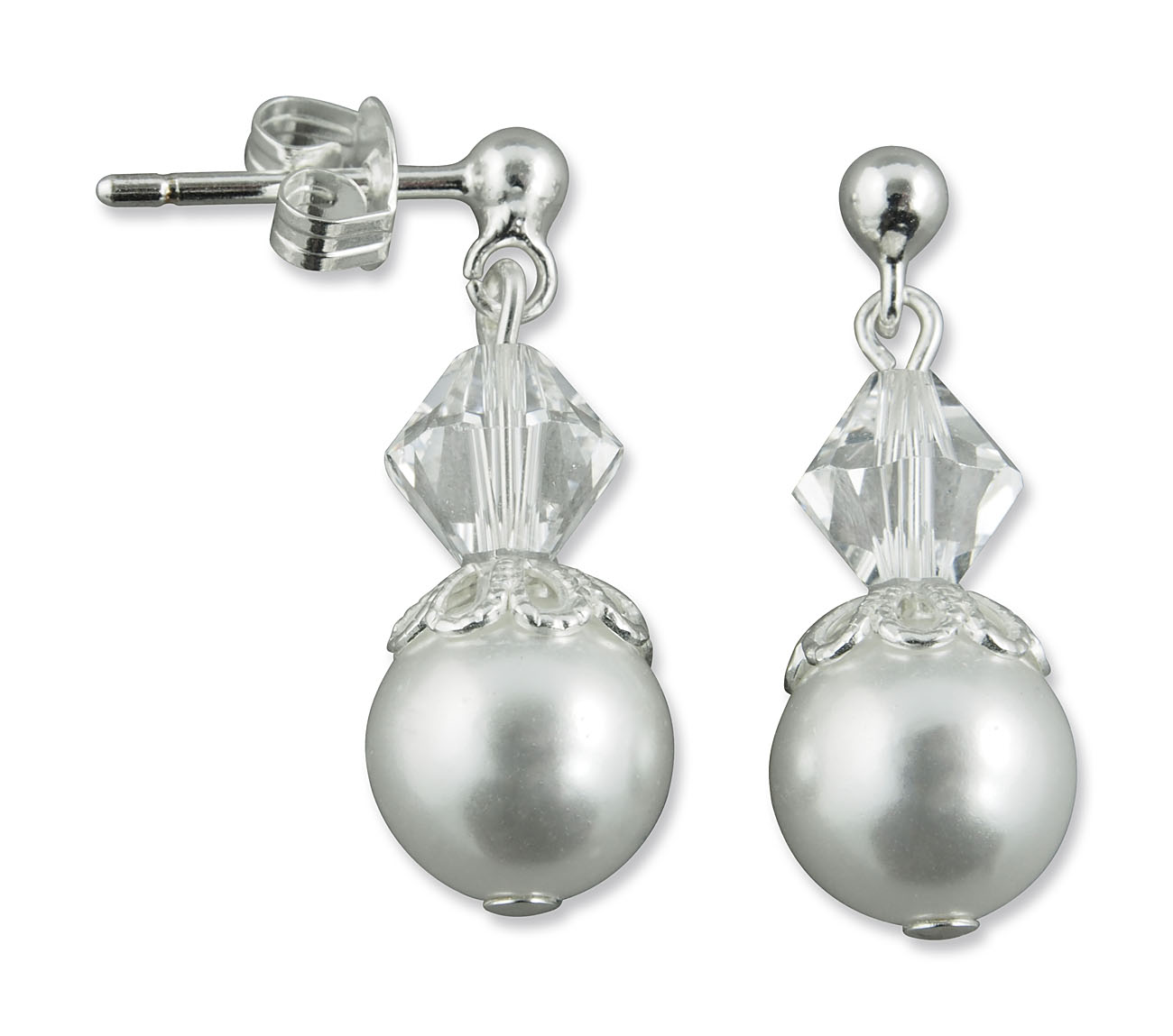 Bild von Swarovski Perlen Ohrringe 925 Silber