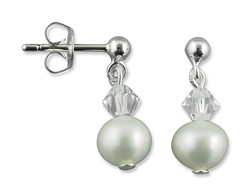 Bild von Ohrringe Perlen echt creme 925 Silber
