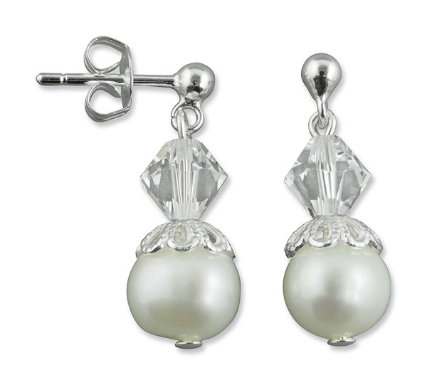 Bild von Süßwasser Perlen Ohrringe Dolores creme 925 Silber