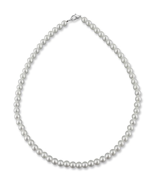 Bild von Perlenkette kurz 40 cm Perlen 6 mm 925 Silber