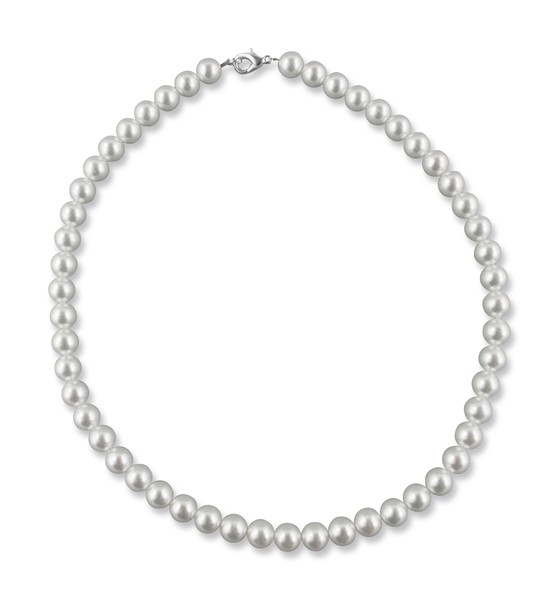 Bild von Perlenkette 42 cm Perlen 8 mm 925 Silber