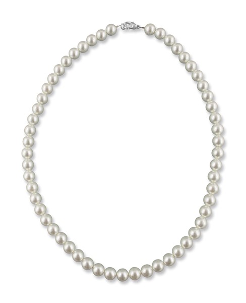 Bild von Perlenkette 45 cm Perlen 8 mm 925 Silber