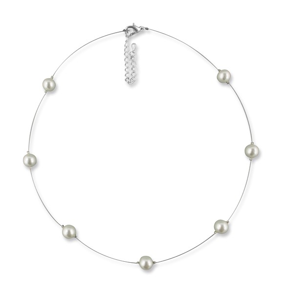 Bild von Perlenkette Modeschmuck Barbara 925 Silber