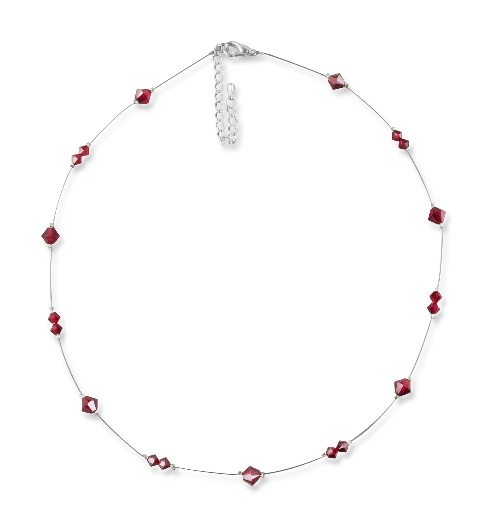 Bild von Strass Kette rot Yvonne 925 Silber