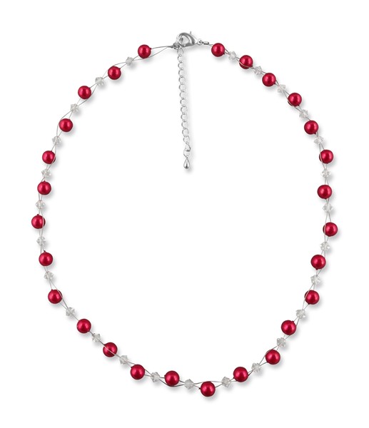 Bild von Rote Perlenkette Julie 925 Silber