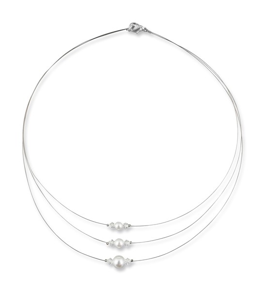 Bild von Mehrreihige Perlenkette Sophie 925 Silber